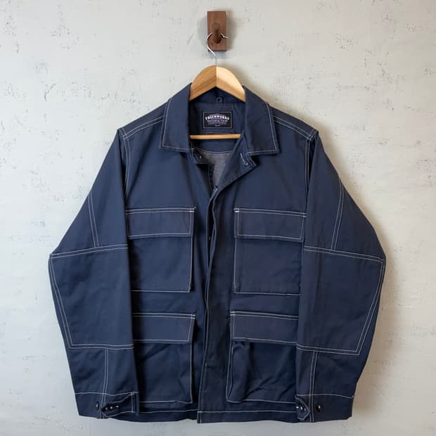 프리즘웍스 사파리 헌팅자켓 네이비