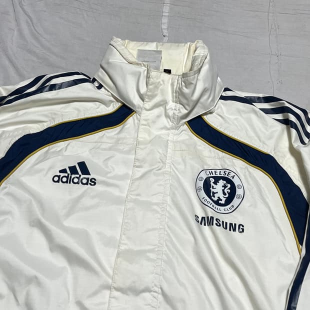 M 아디다스 첼시 삼성 백로고 화이트 바람막이
