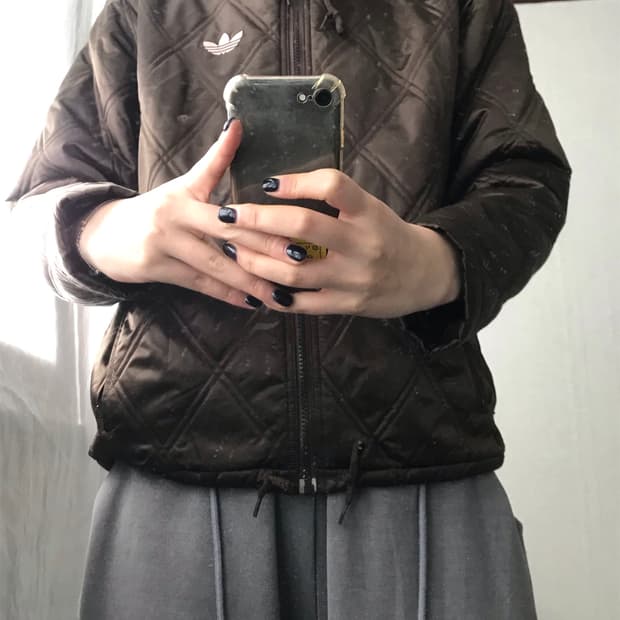 아디다스 브라운 후드 패딩