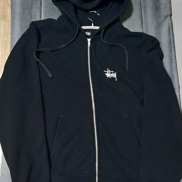 스투시 블랙 후드집업