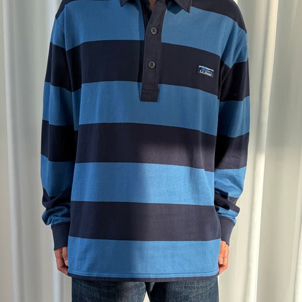 [2XL]L.L.Bean 엘엘빈 단가라 럭비 티셔츠