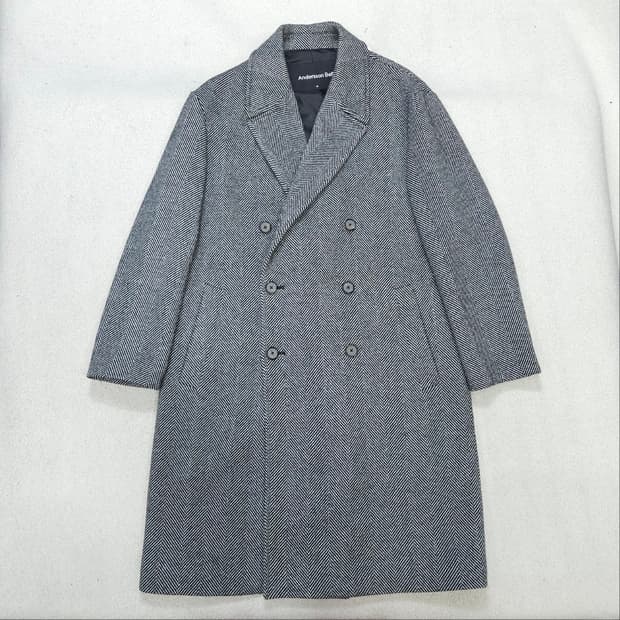 앤더슨벨 헤링본 코트 M 캐시미어 블렌드