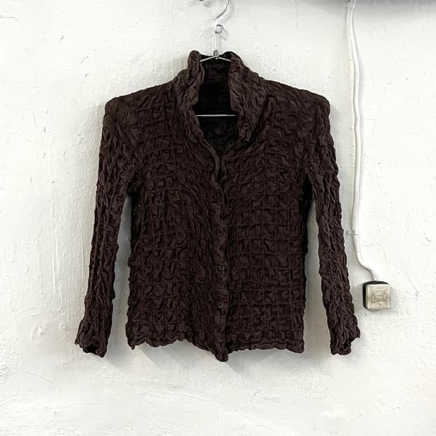 이세이미야케 HAAT 실크 울 링클 자켓