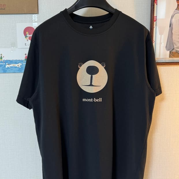 (XL)Montbell 몽벨 제팬 몬타베어 기능성 반팔티 블랙