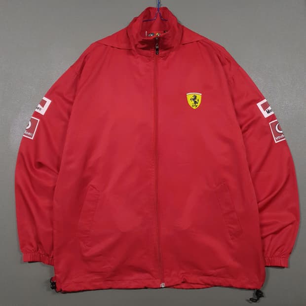 SPOL 빈티지 페라리 말보로 보다폰 스폰서 바람막이 집업 자켓 XL