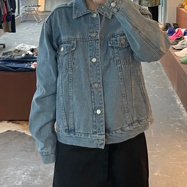 DNKY 빅로고 데님 트러커 자켓 H2113