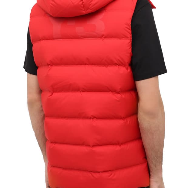 요지야마모토 Y-3 백로고 레드 패딩 베스트S