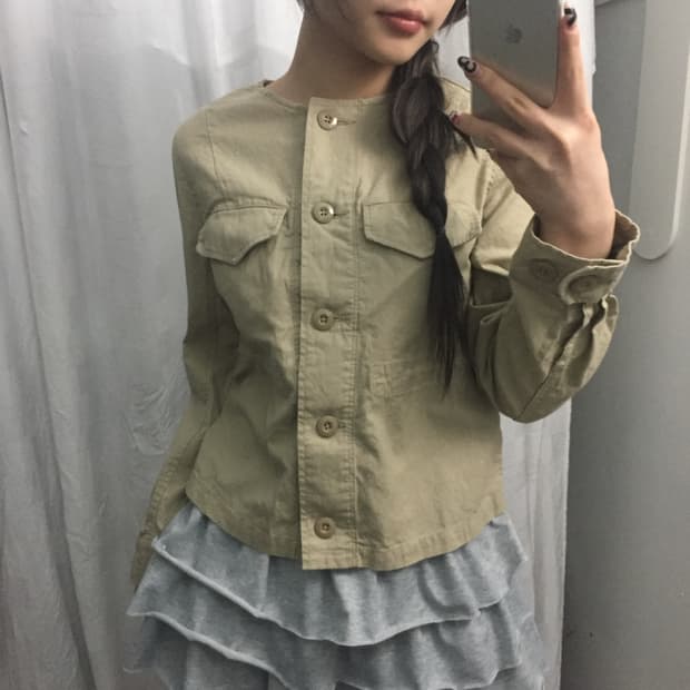 Coen 코엔 모리걸 베이지 버튼 자켓