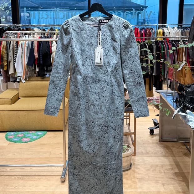 한킴 블루 패턴 롱원피스 