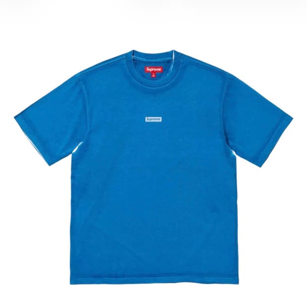 슈프림 오버프린트 스몰 박스 숏슬리브 탑 블루 - 24SS