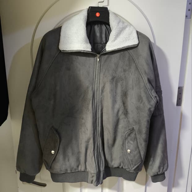 오버핏 ggs 스웨이드 무스탕 봄버