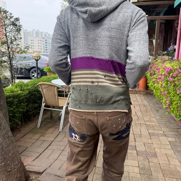 Undercover distressed hoodie zip up