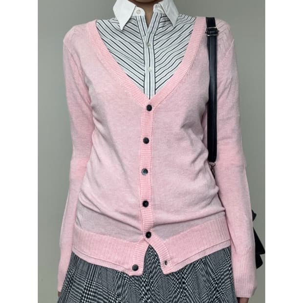 빈티지 핑크 가디건