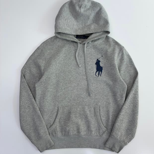 Polo  폴로 랄프로렌 신형 빅포니 자수 그레이 후드티