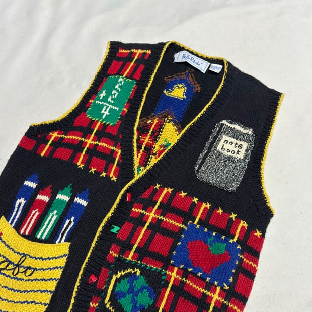 M vtg 크리스마스 니트 조끼