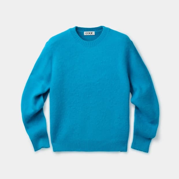 쿠어 라쿤 크롭 크루넥 니트