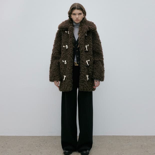 마이스 래글런 퍼 더플 코트