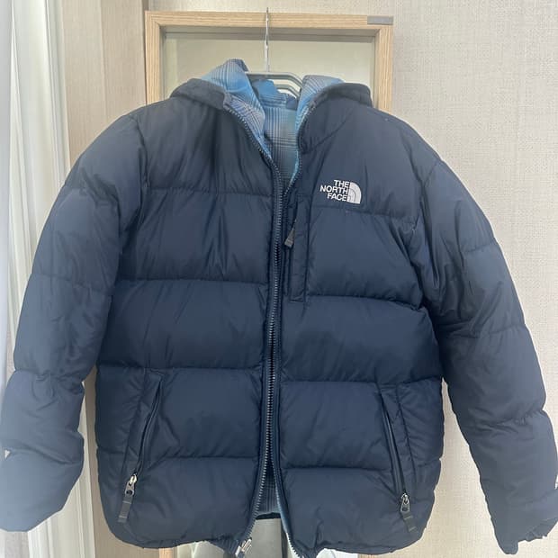 노스페이스 리버시블 후드 패딩