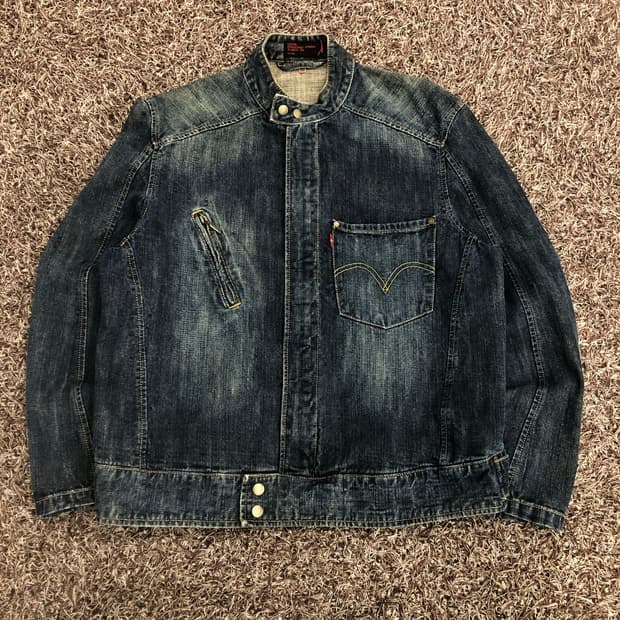 리바이스 엔지니어드진 데님 바이커 자켓