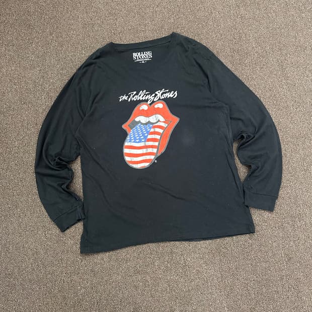 4L)Rolling Stones vintage 프린팅 블랙 롱슬리브