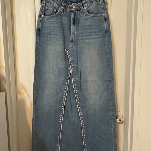 weekday denim long skirt