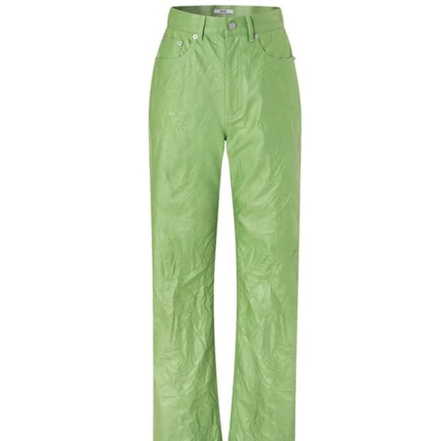 티크 FAUX LEATHER WRINKLE JEANS