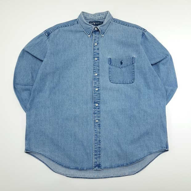 CN865 XL 폴로 랄프로렌 빅셔츠 클래식 데님 긴팔 셔츠 남방