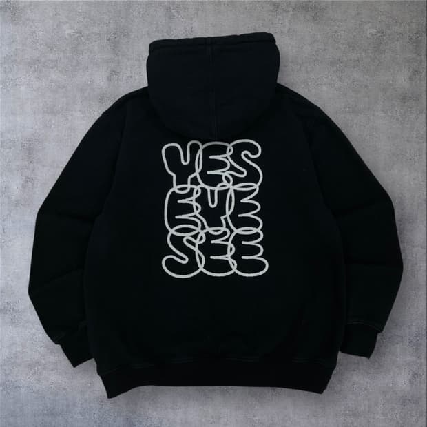 예스아이씨 스펠아웃 빅로고 후드티