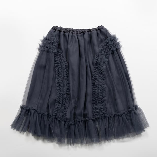 생긴스튜디오 밴딩 러플 튜튜 샤 프릴 캉캉 스커트 더스티 블루
