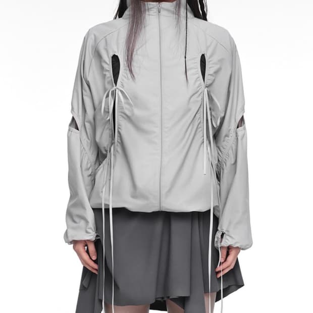 nache 나체 컷아웃 윈드브레이커 바람막이 라이트 그레이 1사이즈