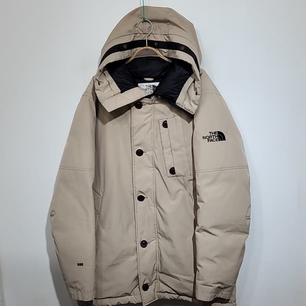 (105) 노스페이스 거위털 패딩점퍼 베이지 800 구스다운 후드자켓 