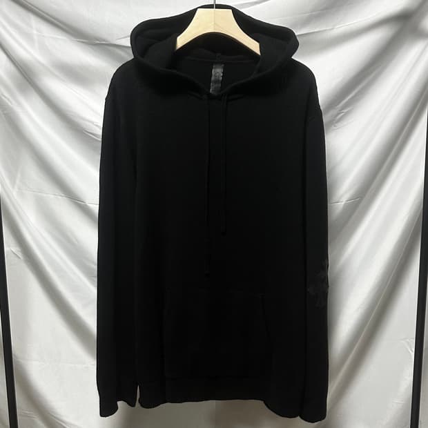 [2XL/새상품급] 크롬하츠 캐시미어 레더 패치 후드티