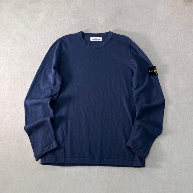 100 스톤아일랜드 오가닉 코튼 네이비 니트