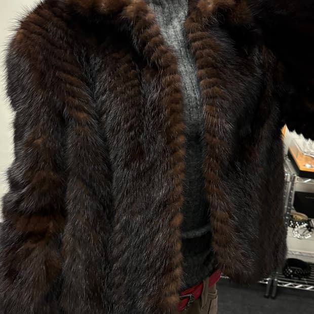 올드 빈티지 브라운 퍼 자켓