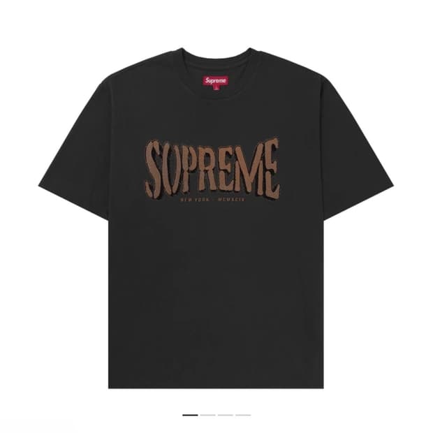 Supreme Flocked Washed S/S Top Black