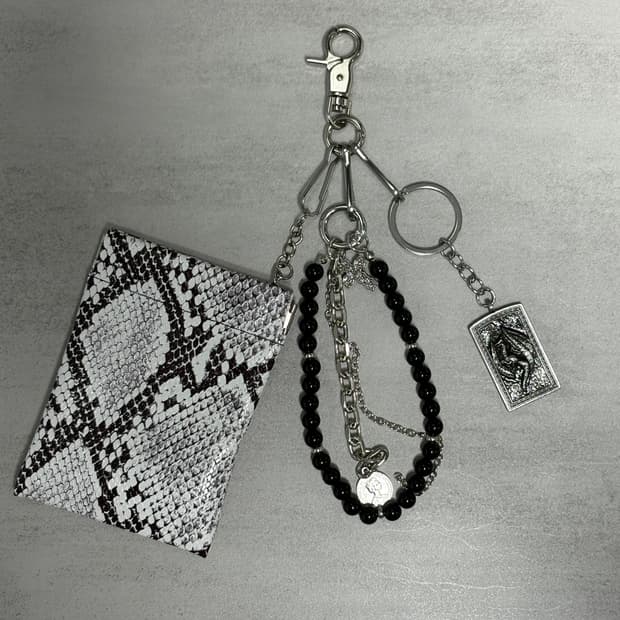 뱀무늬 카드지갑 구성 키링⚕️