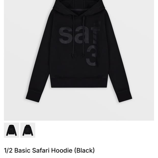 1/2 Basic Safari Hoodie (Black) (size1)