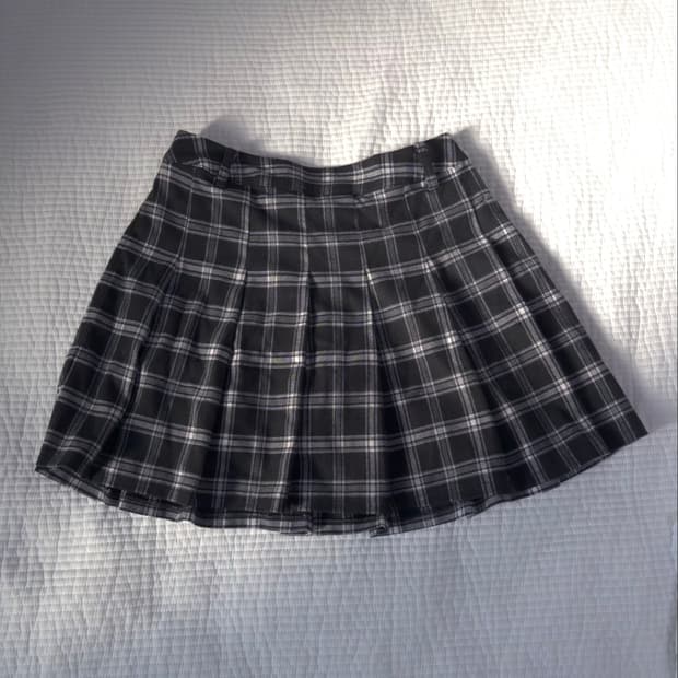 모리걸 뒷밴딩 체크무늬 스커트 일본빈티지