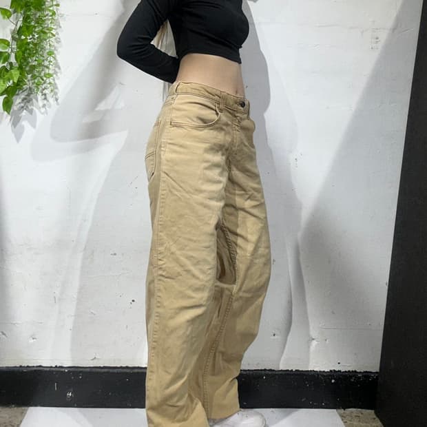 칼하트 베이지 된장 컨버스 와이드 워크 데님 팬츠 32