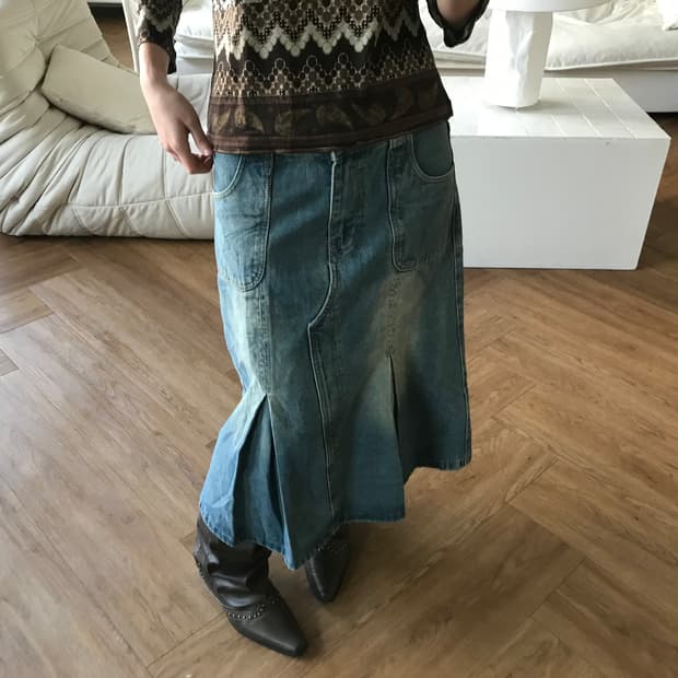 vintage denim skirt