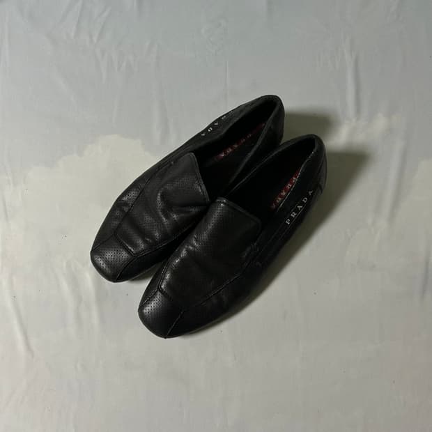 Prada sports leather flat shoes