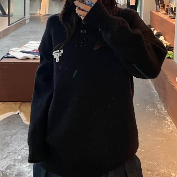 아더에러 19fw 블랙 카라니트 H114