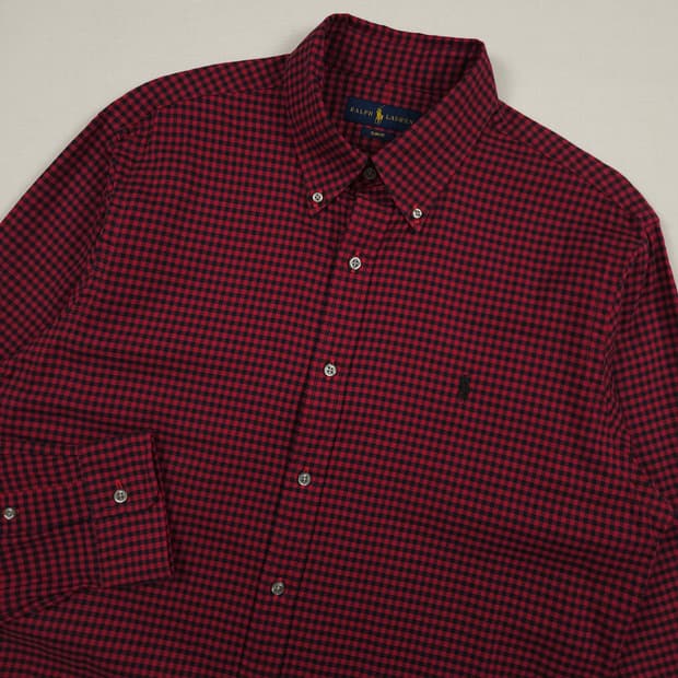 L(100) 폴로랄프로렌 슬림핏 깅엄체크셔츠