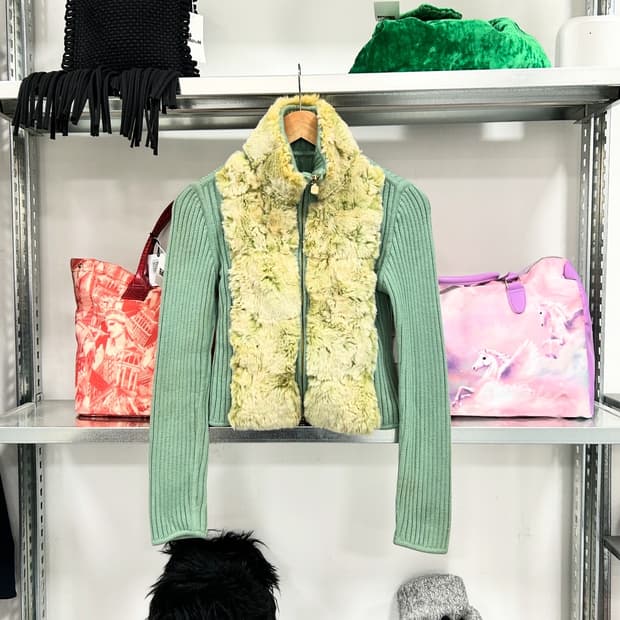 90s 펜디 리얼퍼 니트 집업 