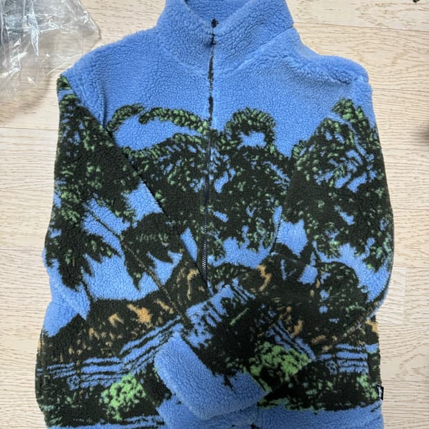 L) 스투시 하와이안 플리스 자켓 블루