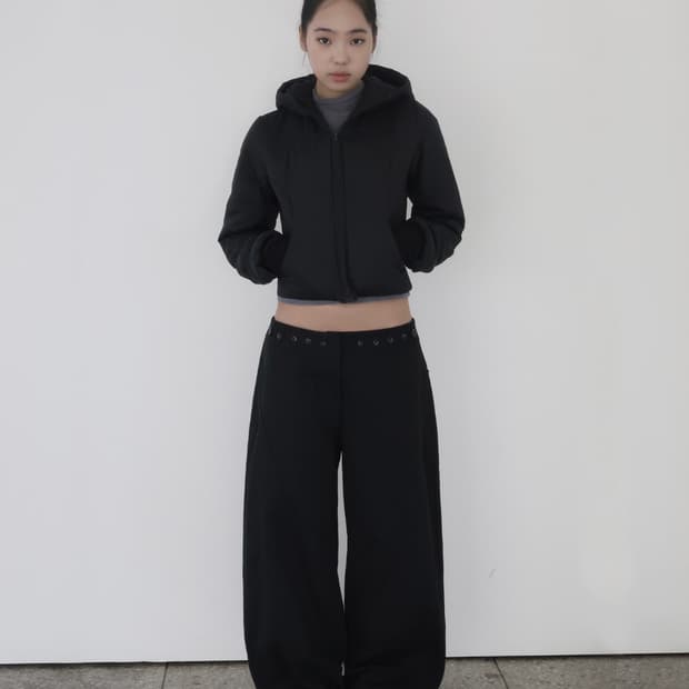 BUTTON LINE LOWRISE WIDE PANTS