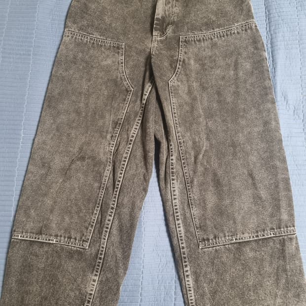 폴라스케이트 빅보이 더블니 워크 팬츠 실버 블랙 S