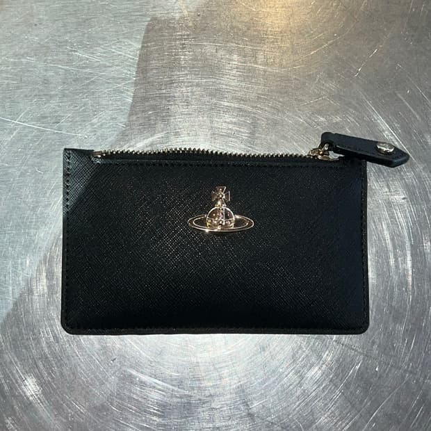 비비안웨스트우드 사피아노 레더 슬림 롱 카드 홀더 블랙