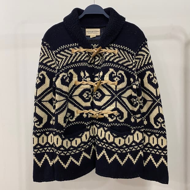 데님앤서플라이 랄프로렌 헤비울 노르딕 더플 가디건