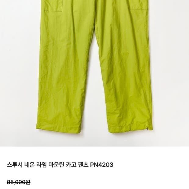 스투시 라임 팬츠 L